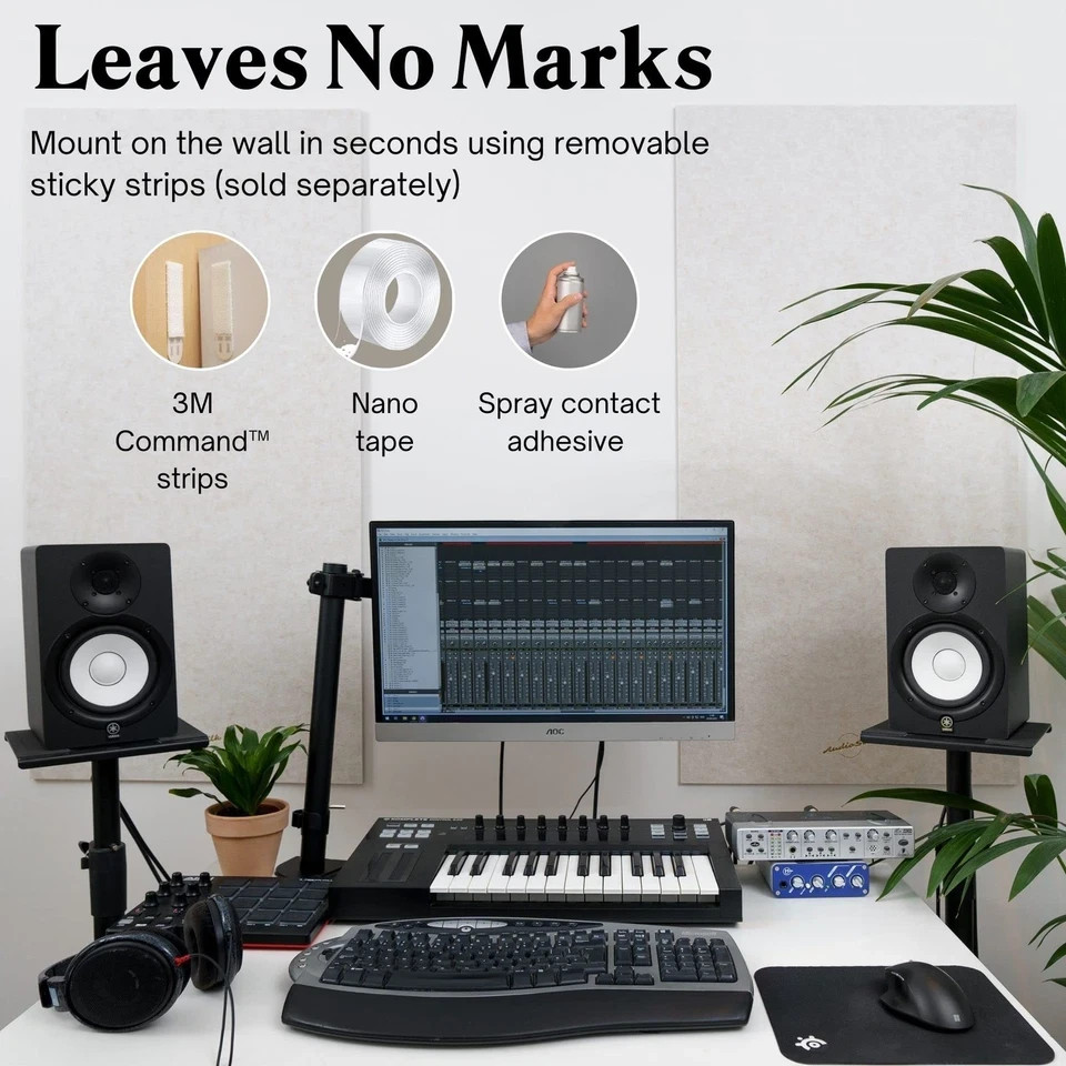 Acoustic Panel, Large, 46 x 23, Pure White 1 Panel