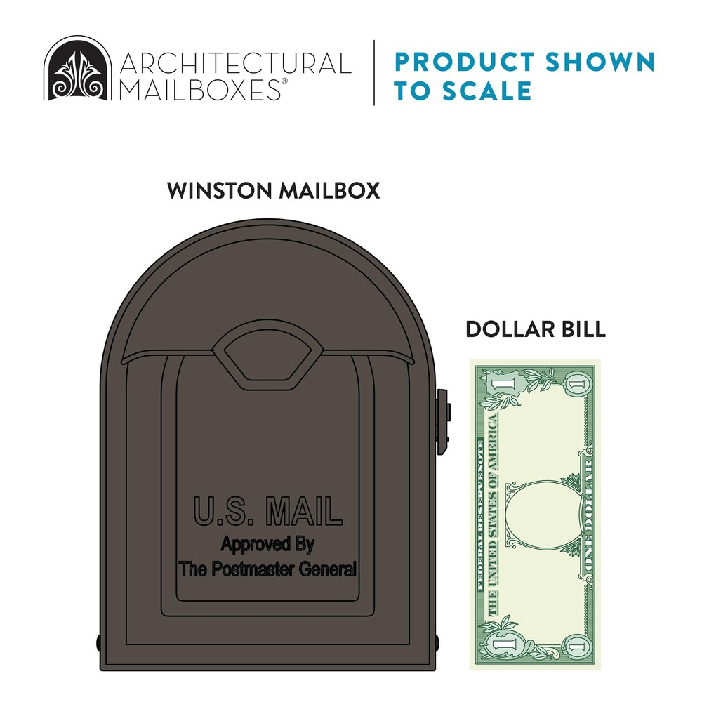 8830RZ-10 Winston Post Mount Mailbox, Rubbed Bronze