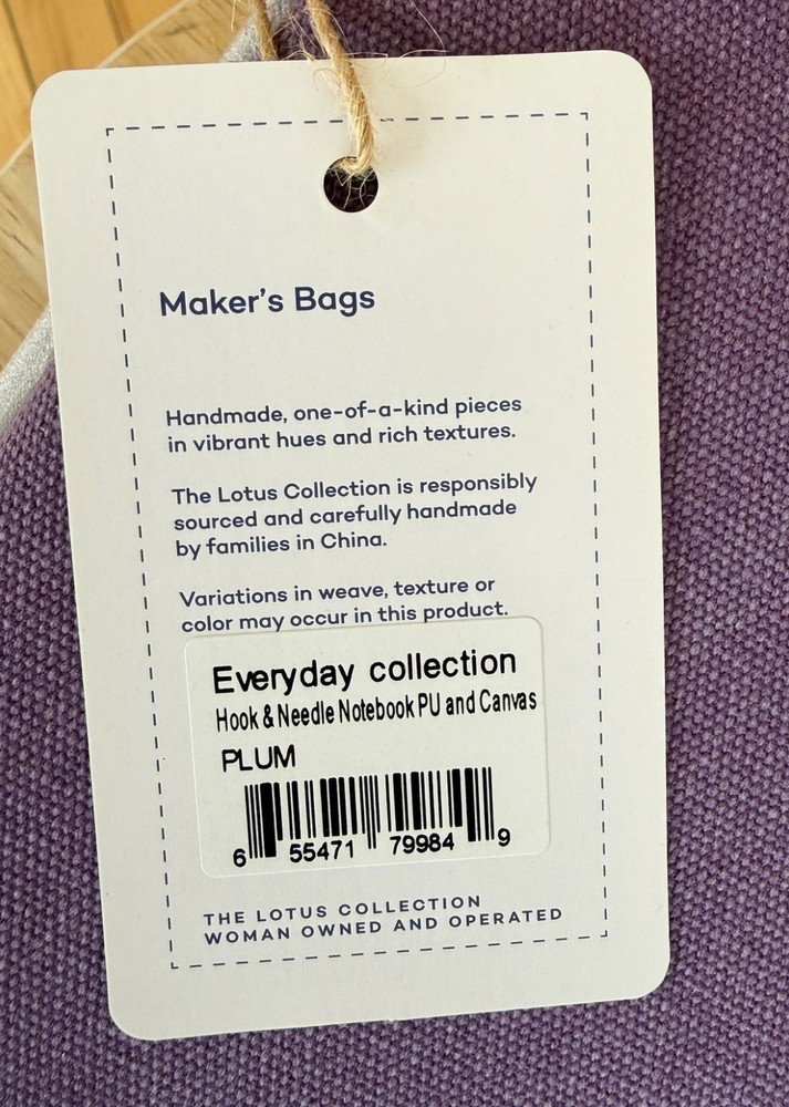 NEW DELLA Q, MAKERS HOOK & NEEDLE NOTEBOOK, PLUM, $152.00 RETAIL!!