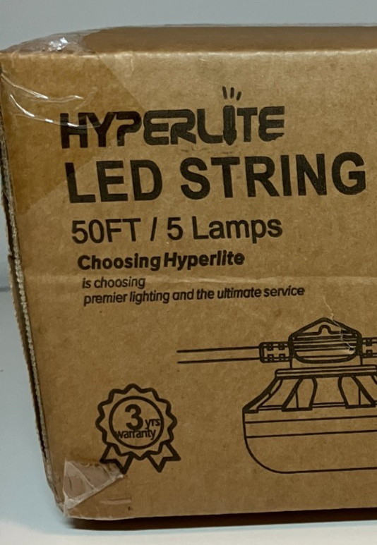 NEW Hyperlite LED String Work Light String 50FT 5 Lamps In Original BOX Sealed