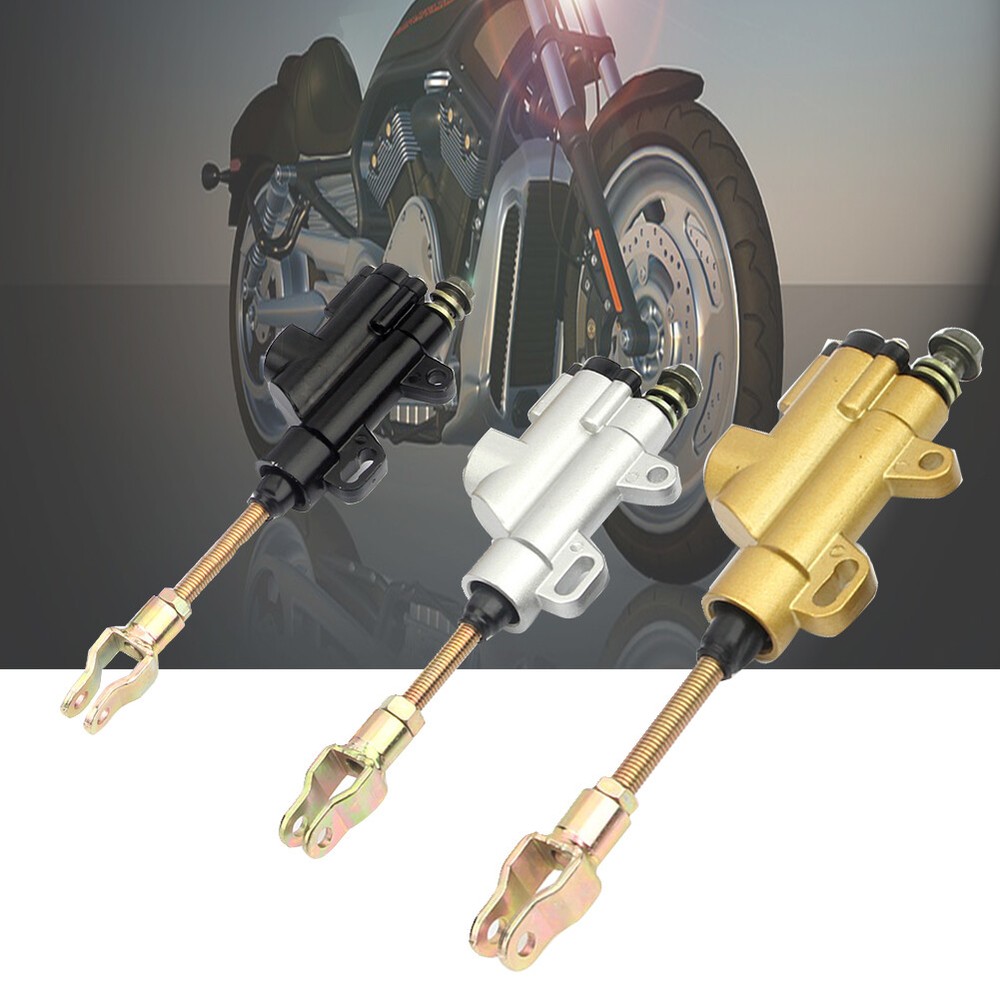 Motorcycle Rear Hydraulic Clutch Master Cylinder Brake Pump Silver Accessory 1Pc