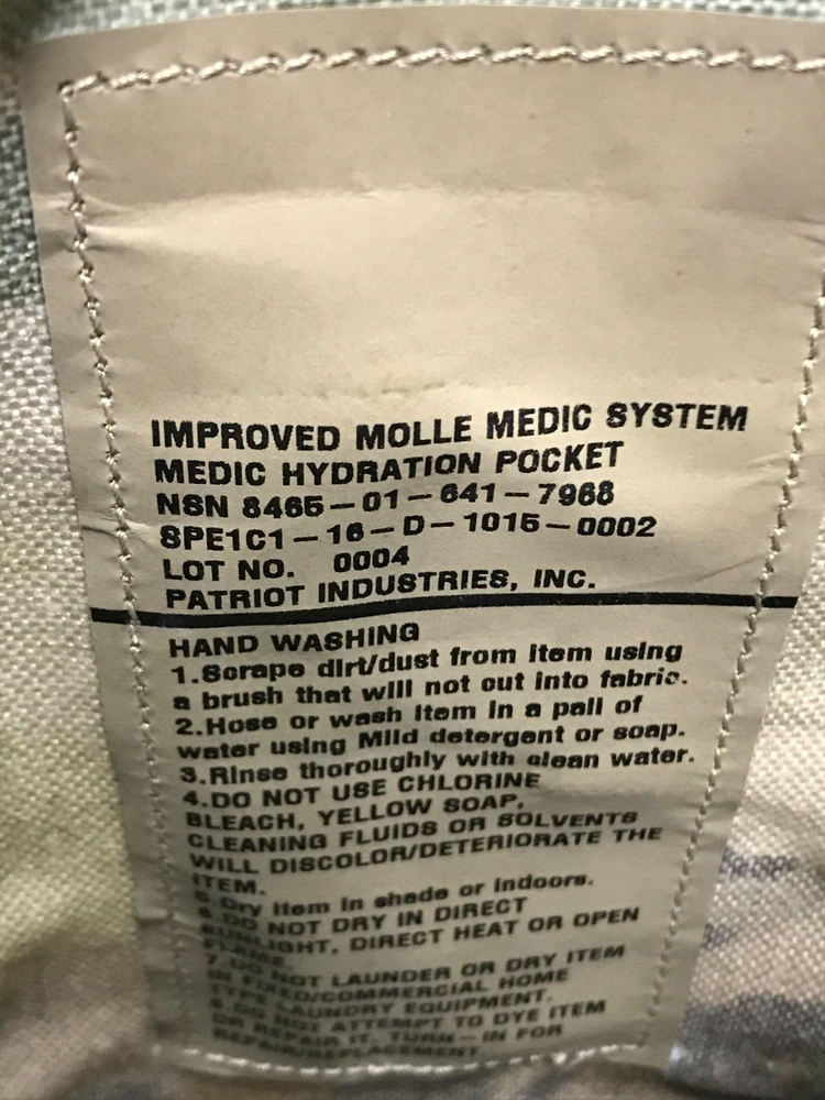 Scorpion Improved MMS Medic Hydration Pocket USGI Patriot Industries