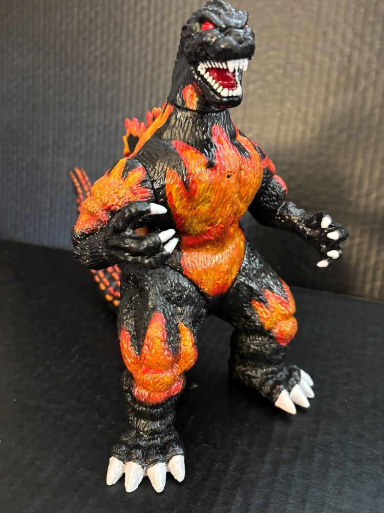 Trendmasters Godzilla 9"-10" 1994 Custom "BURNING GODZILLA" Figure (Restored).