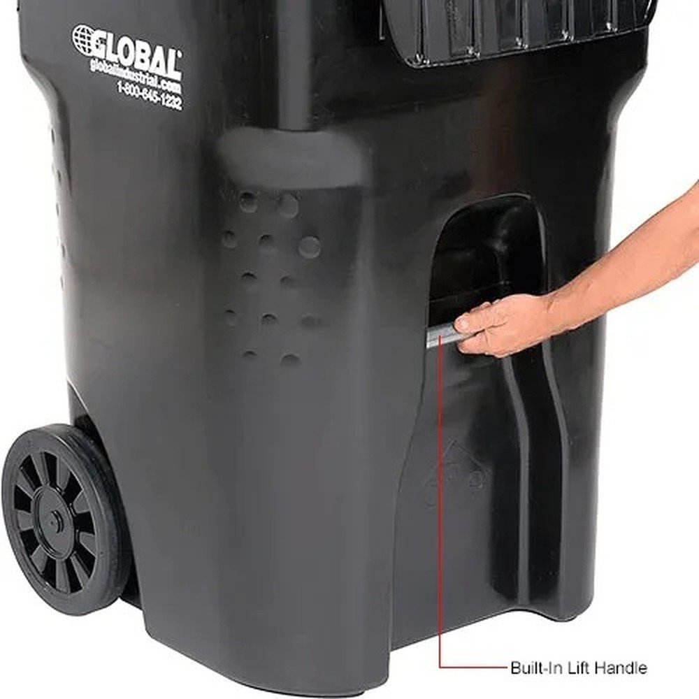 Global Industrial? Mobile Trash Container, 95 Gallon, Black