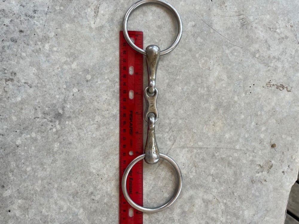 O ring French link snaffle bit 5 inch stainless