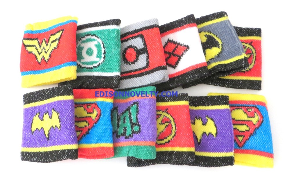 One Dozen Children DC Comic Logo Wristbands 2.75"