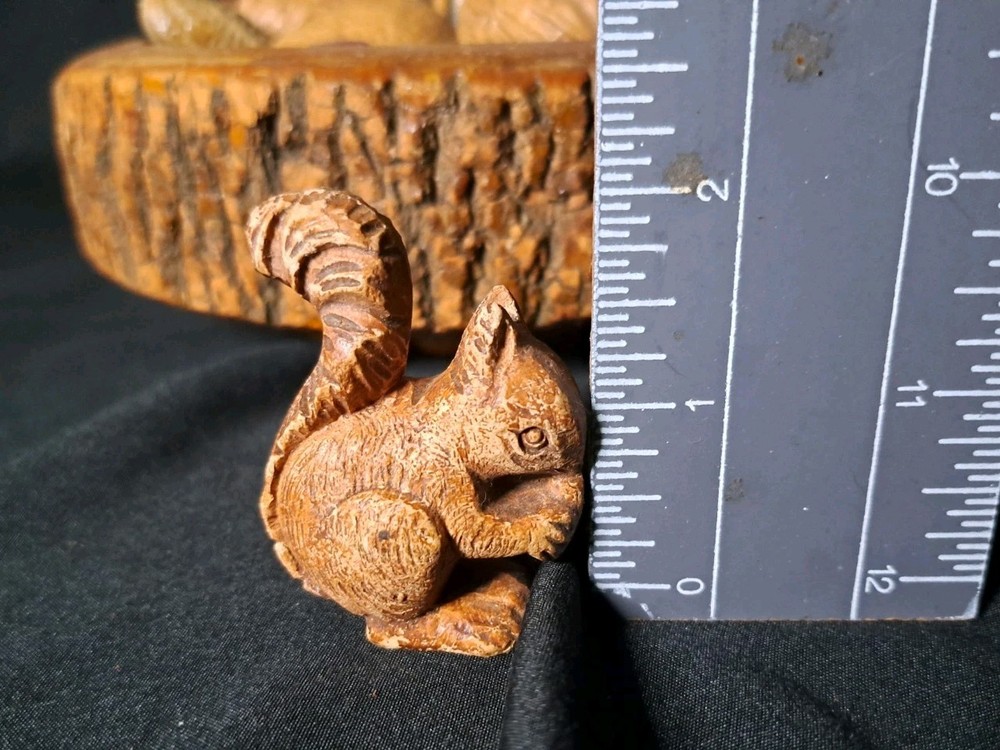 VTG Ellwood Rusticware Nutcracker Tree Bark Bowl w/ Utensils & Nuts