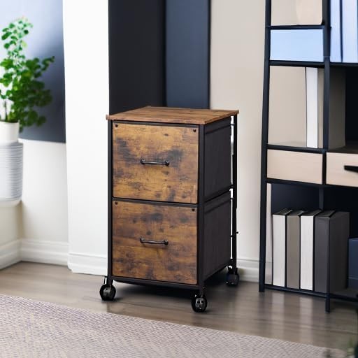 Lightweight Rolling File Cabinet with 2 Drawers - Perfect Home Office Solution