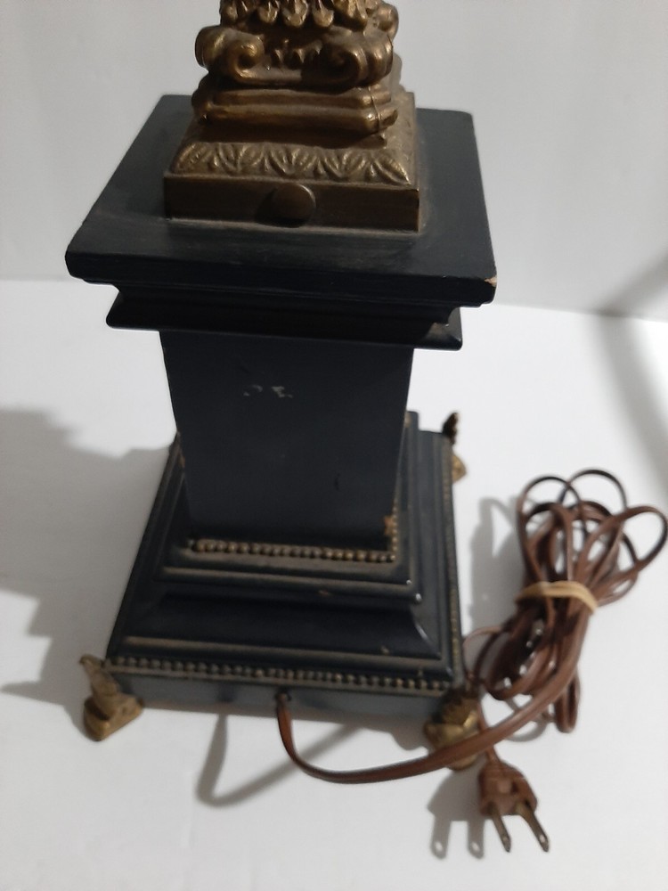 Antique Brass Column Table Lamp