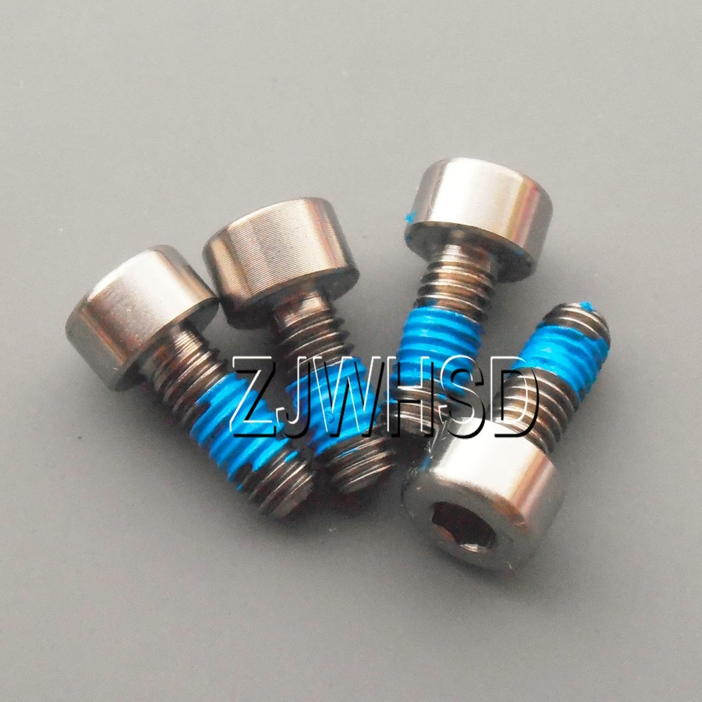 4pcs M4 x 10 Titanium Ti Screw Bolt Allen hex Socket Cap head with ThreadLocker