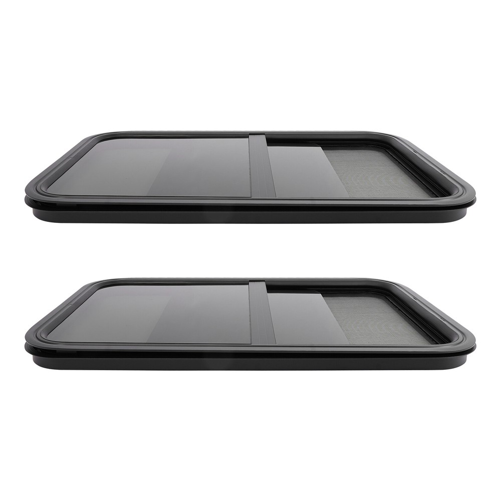 2Pcs RV Window Vertical Slide Window Rectangular Clip-on Mounting Venting Window