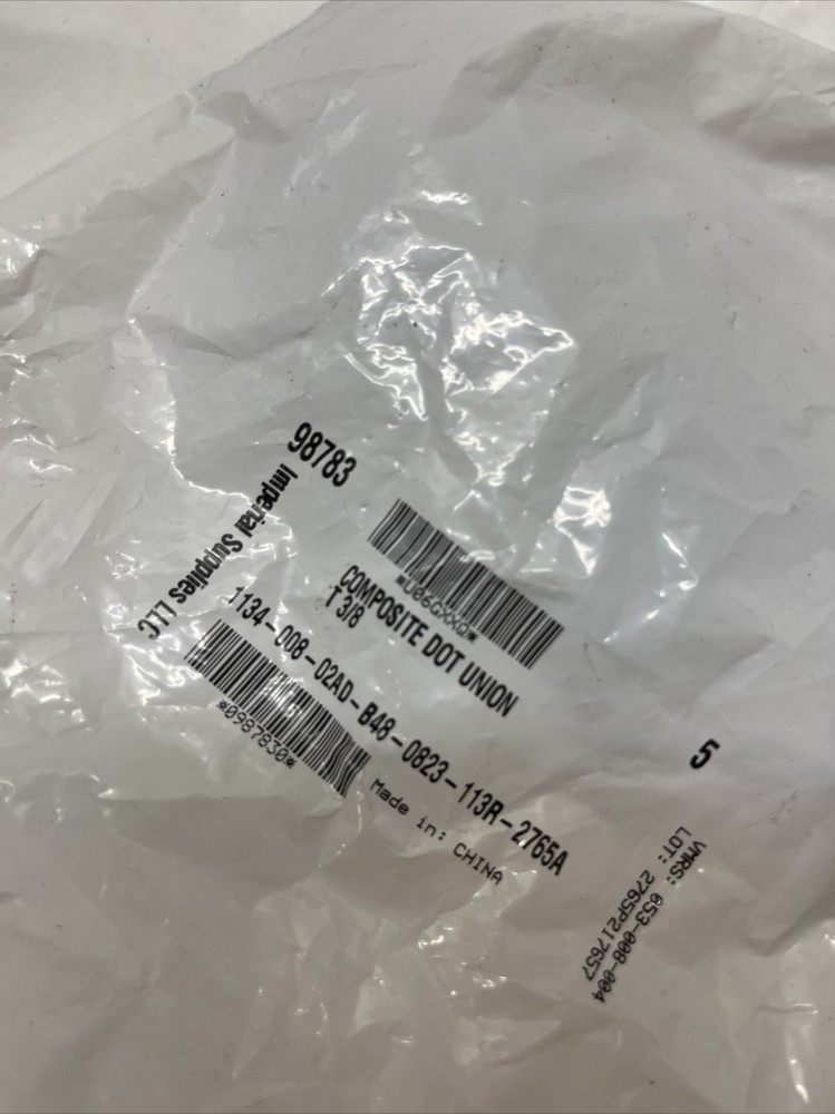Imperial Composite DOT Union Tee 3/8 Bag Of 5