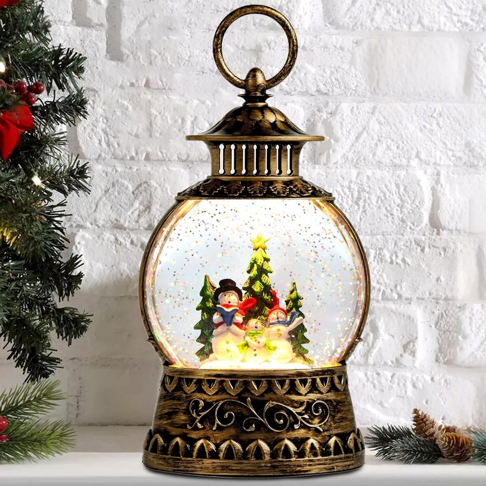 Charming Musical Snowman Snow Globe with Automatic Timer: Perfect Holiday Gift