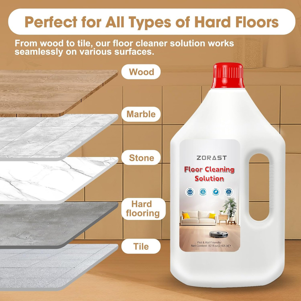 Floor Cleaning Solution 82 Fl Oz Compatible with All Roborock Mopping Robots ...