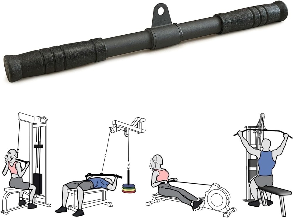 Straight Bar, Pull Down Bar 360 Rotating, Lat Pulldown Attachments Cable Atta...