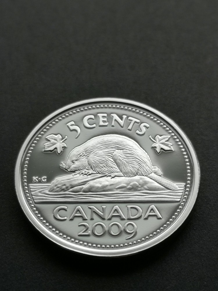 *** CANADA  5  CENTS   2009  ***  PROOF   ULTRA   HEAVY   CAMEO  ***