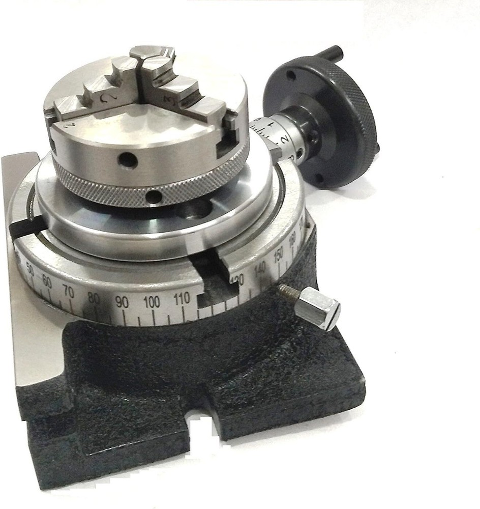 4"/ 100 mm Regular Rotary Milling Indexing Table With Small Chucks and back