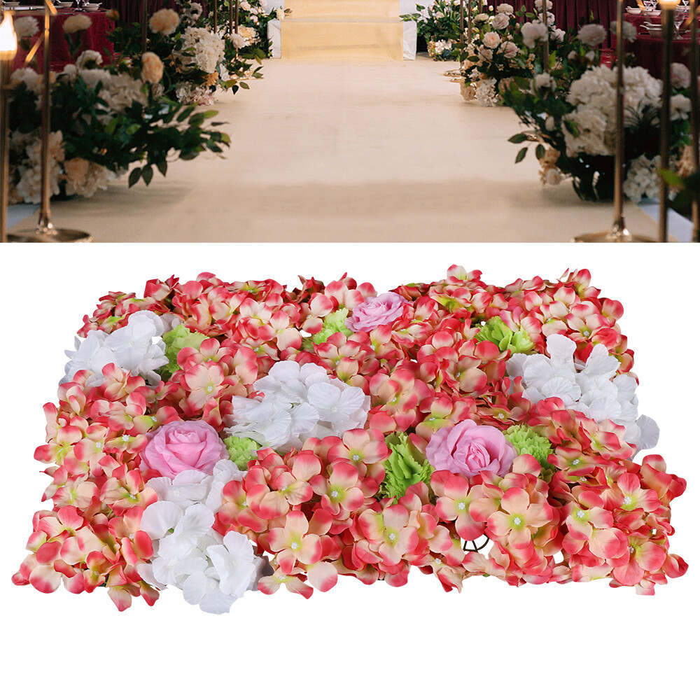 6pcs Artificial Flower Wall Panel Wedding Party Backdrop Plant Wall Decoration