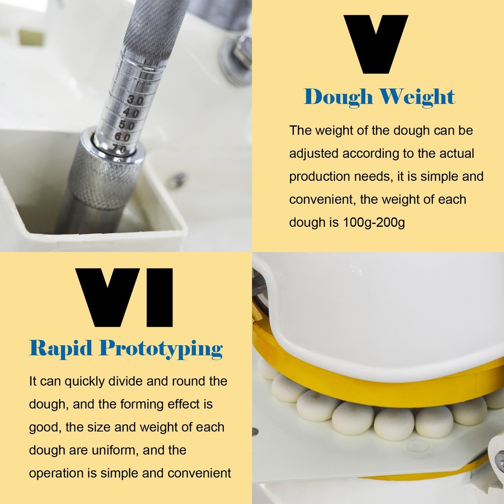 Dough Divider Rounder 16Pcs Round Dough Ball Maker Dough Shaping Rolling Machine