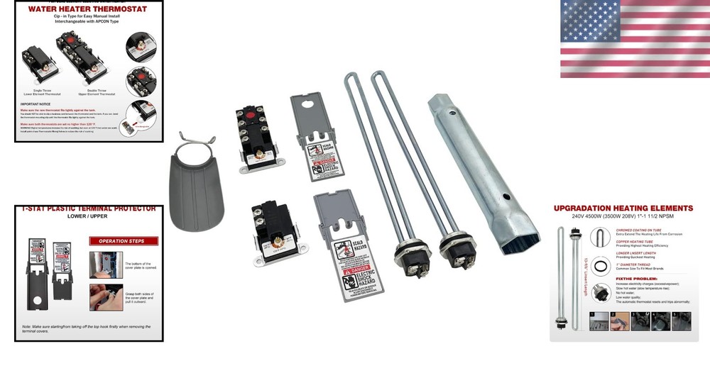 Water Heater Maintenance Kit - Thermostats & Element Wrench