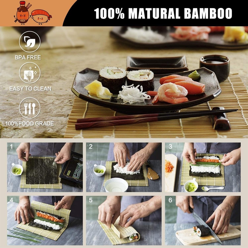 Sushi Making Kit, 22 in 1 Roller Maker Kit with Medium, Green