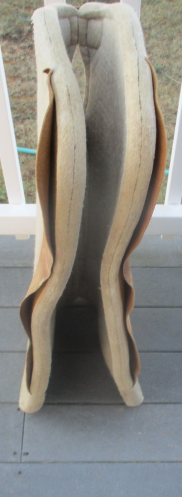 HILASON TAN WESTERN SADDLE PAD WITH LEATHER TRIM
