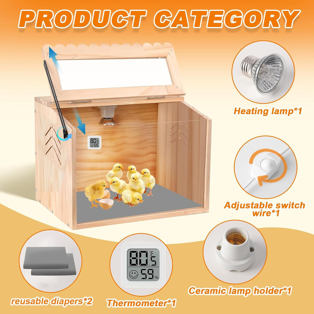 Chicken Brooder Box, Brooder Box for Chicks & Quail, Small Chicken Coop Quail Ca