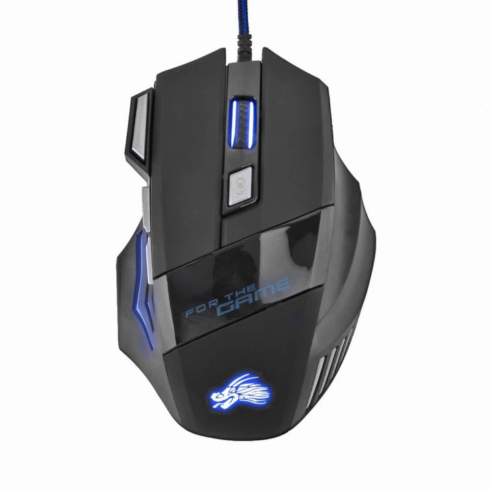 Gaming Mouse 7 Button USB Wired LED Breathing Fire Button 5500 DPI Laptop PC