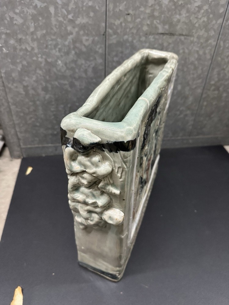 Psychedelic Studio Ceramic Planter With Phallic Graphic And Demonic Face
