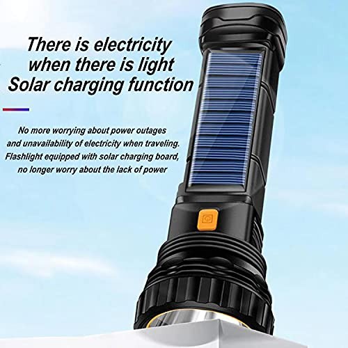 Solar/Rechargeable Multi Function 1000 Lumens LED Flashlight, with 1PCS Black