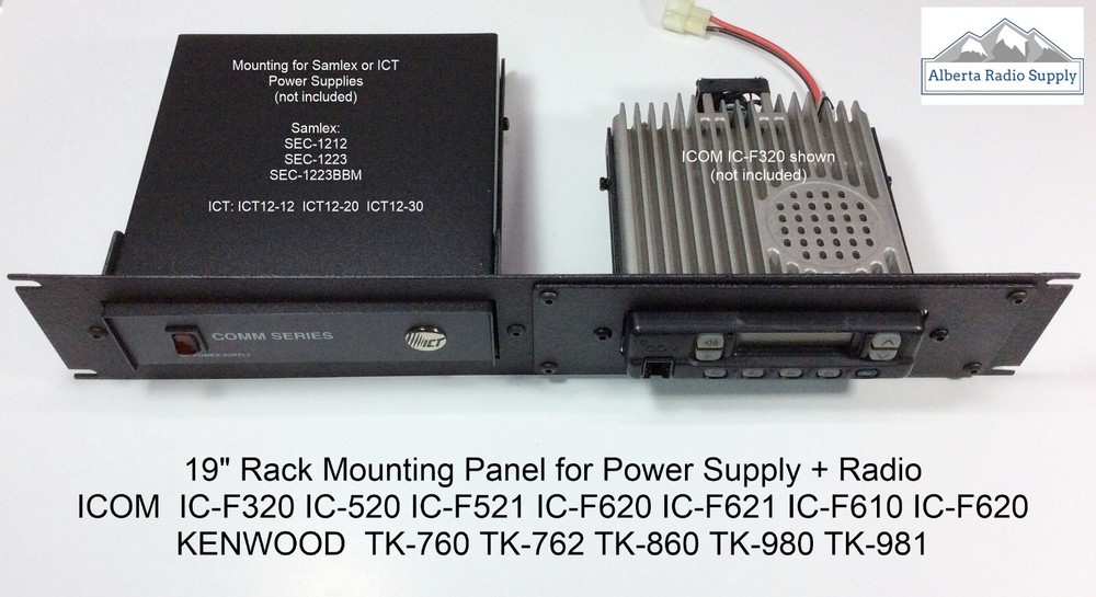 19" Rack Mount Panel: SAMLEX / ICT Power Supply + Radio Combination