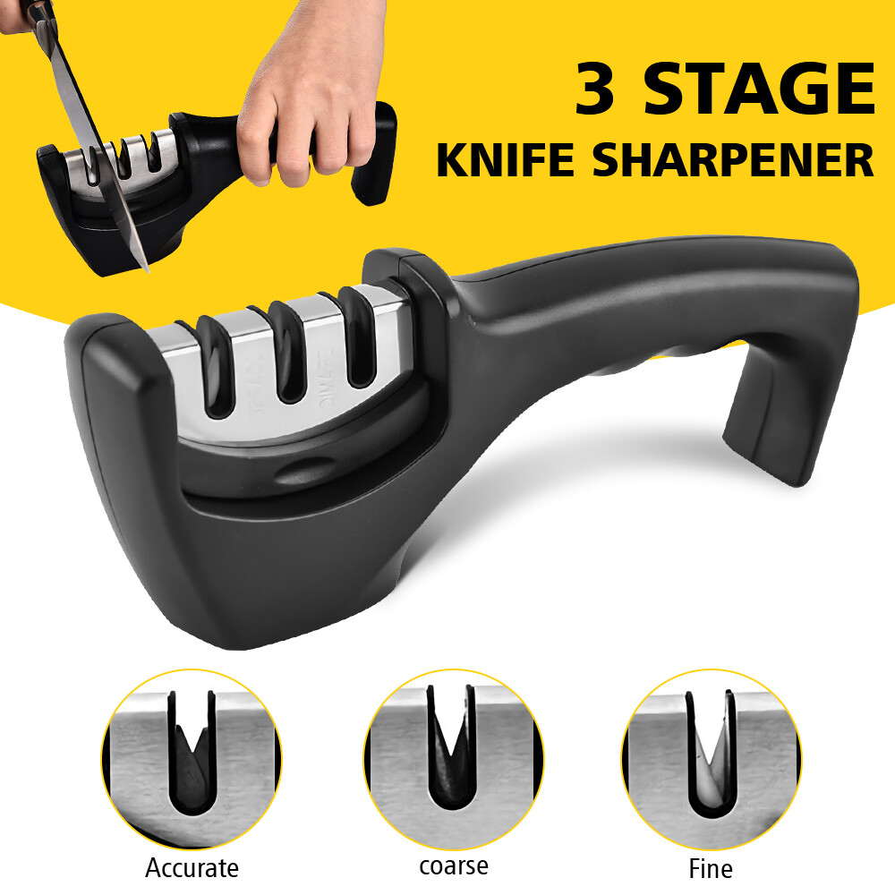 3 in 1 Knife Sharpener Professional Kitchen Sharpening Stone Grinder Knives