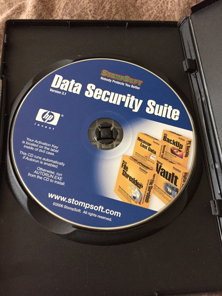 HP Data Security Suite Stompsoft Revised 5/18/06 CD-Rom