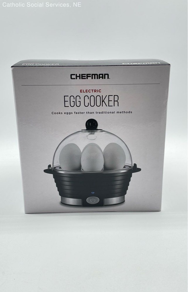Chefman Black Electric Rapid Egg Cooker, Holds 6 Eggs