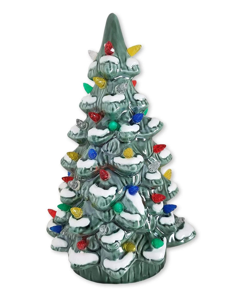 Burton & Burton Decor Ceramic Lighted Christmas Tree, New