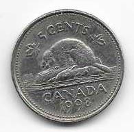 Canada 1998 5 cent  Nickel Circulated