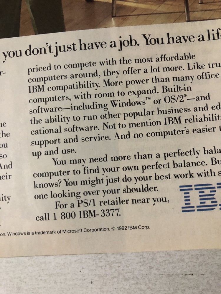 1992 IBM Computers Vintage Print Ad pa23