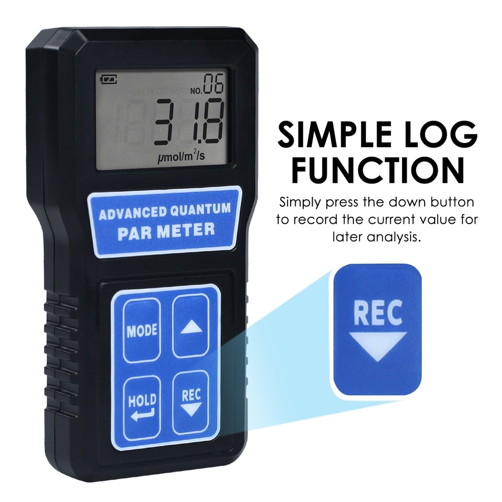 4.53" Quantum PAR Sensor PPFD Meter for Led Grow Light Measuring Light Intensity