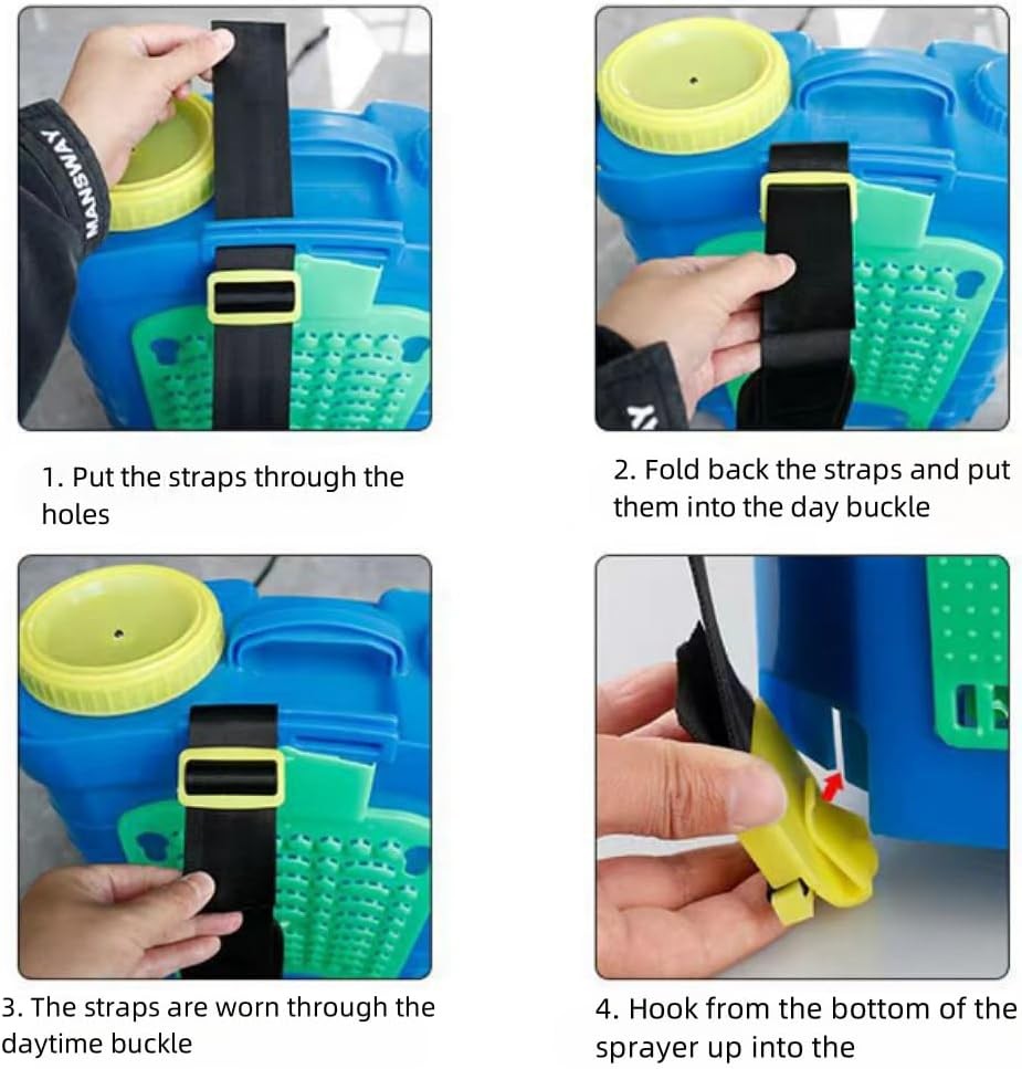 2 Pairs Backpack Sprayer Replacement Straps, Black Shoulder