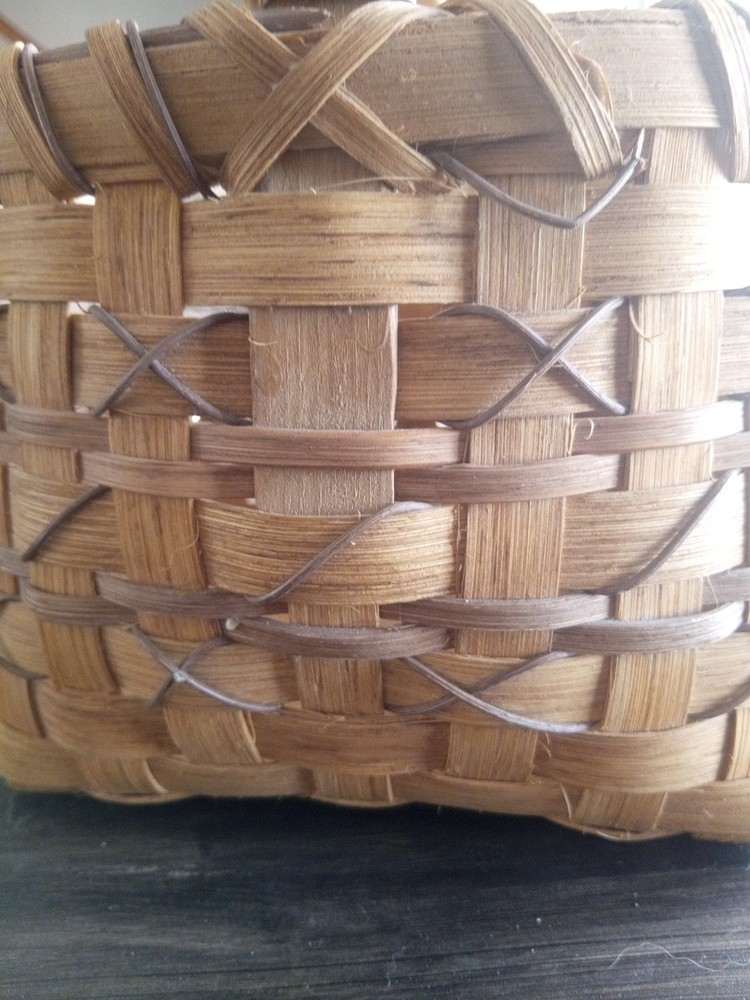 Square Woven Basket Natural Handle Home Decor Storage Country Rustic