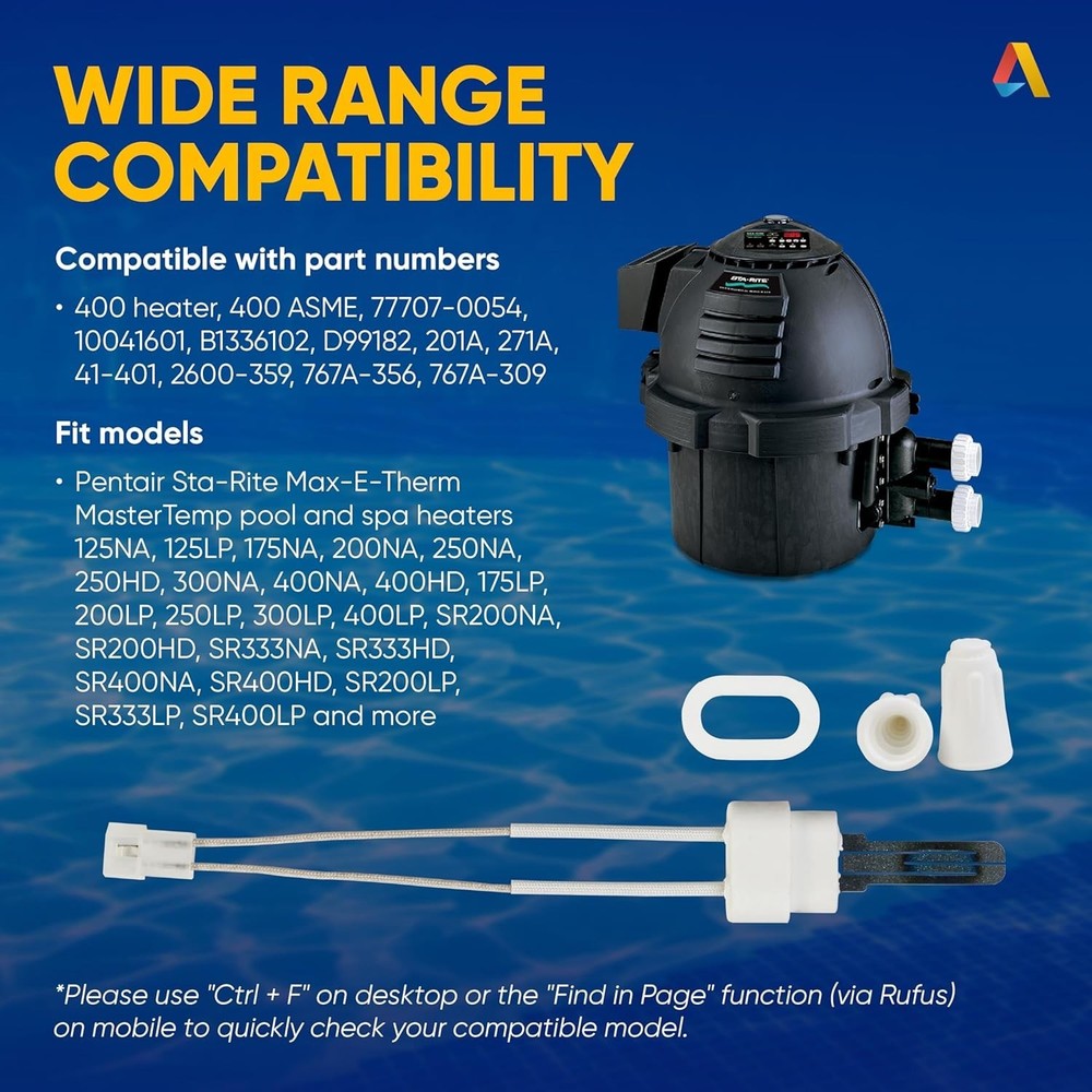 Igniter & Gasket Kit for Pentair Pool and Spa Heater – Compatible with Master...