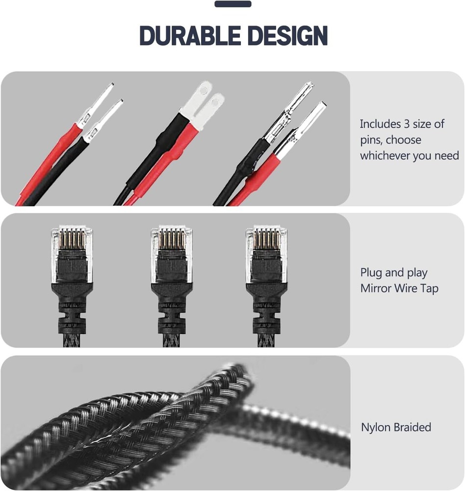 Detector de radar con cable de alimentación cableado, enchufe de espejo