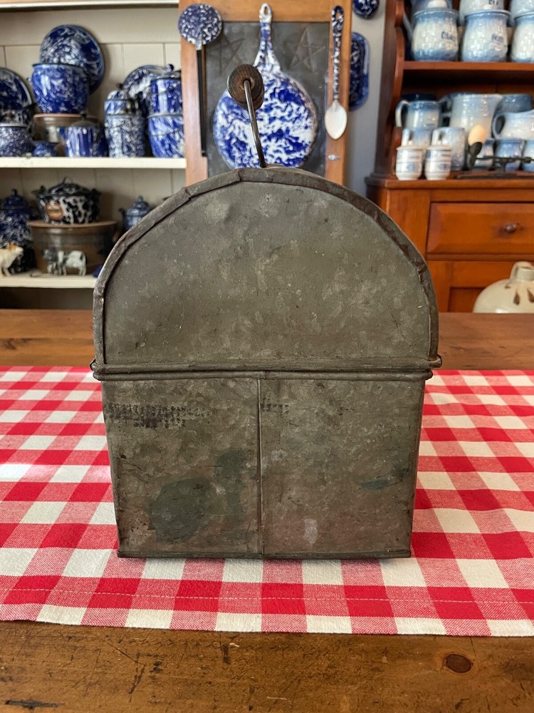 Early 20th Century Dome Top Toolbox with Wooden Grip Handle