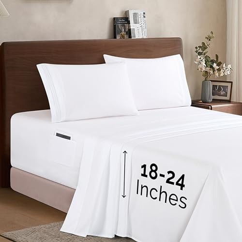Luxury 1500 Thread Count Microfiber 4-Piece King Sheet Set - Extra Deep Pocket,
