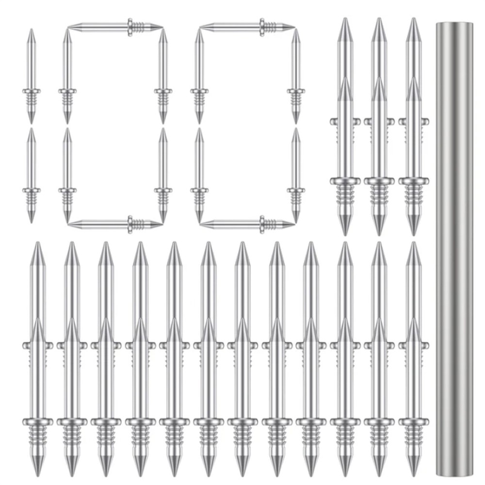 100Pcs Double-Head Skirting Thread Seamless Installation Galvanized Metal Nail