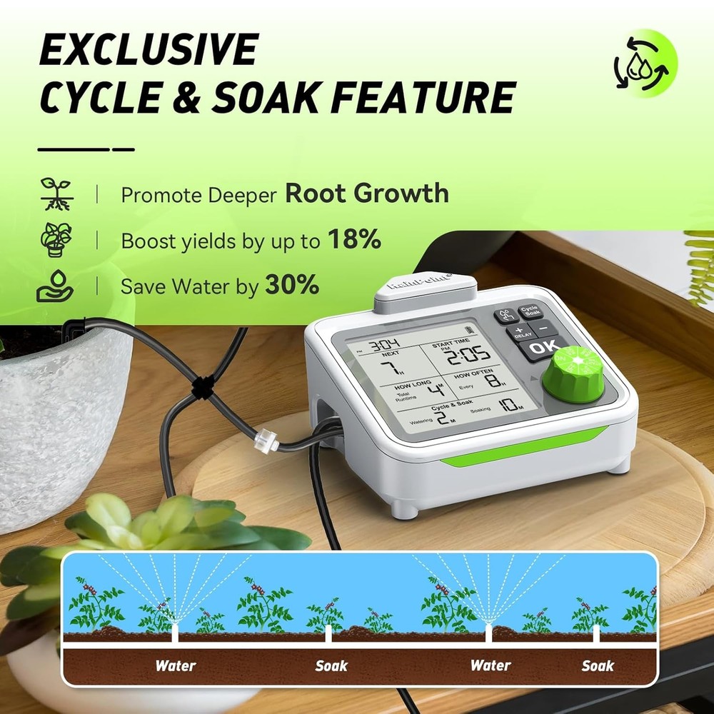 RAINPOINT Large Display Automatic Plant Waterer Indoor for Pot Plants,Cycle & So