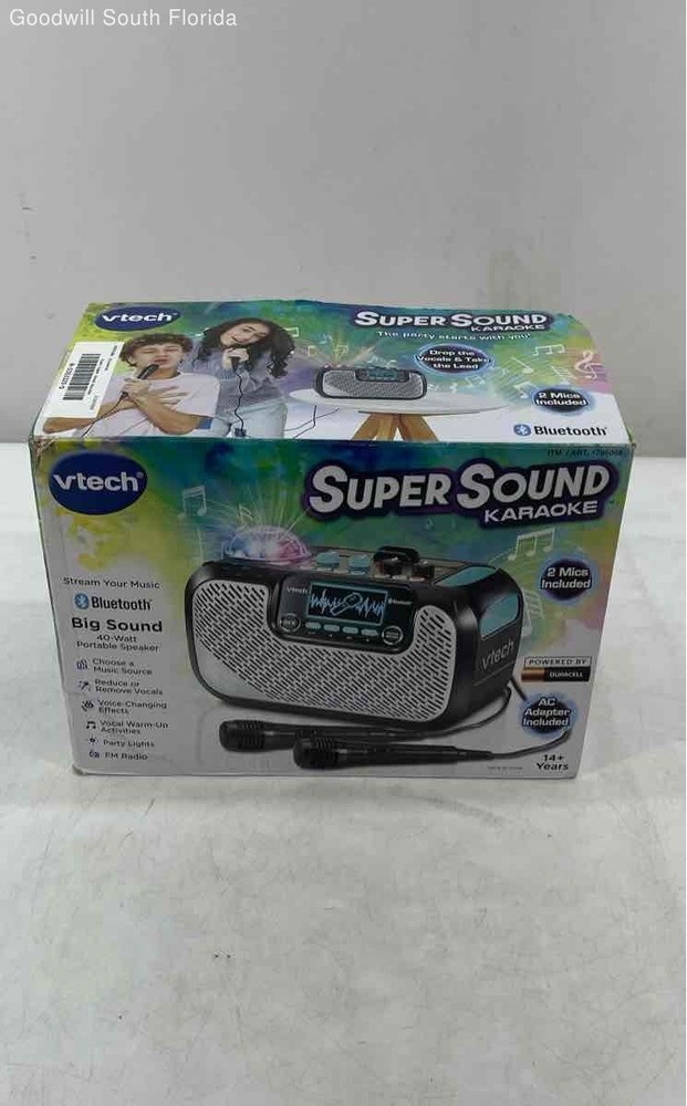 VTech Super Sound Black Bluetooth Dual Microphones Karaoke Machine System