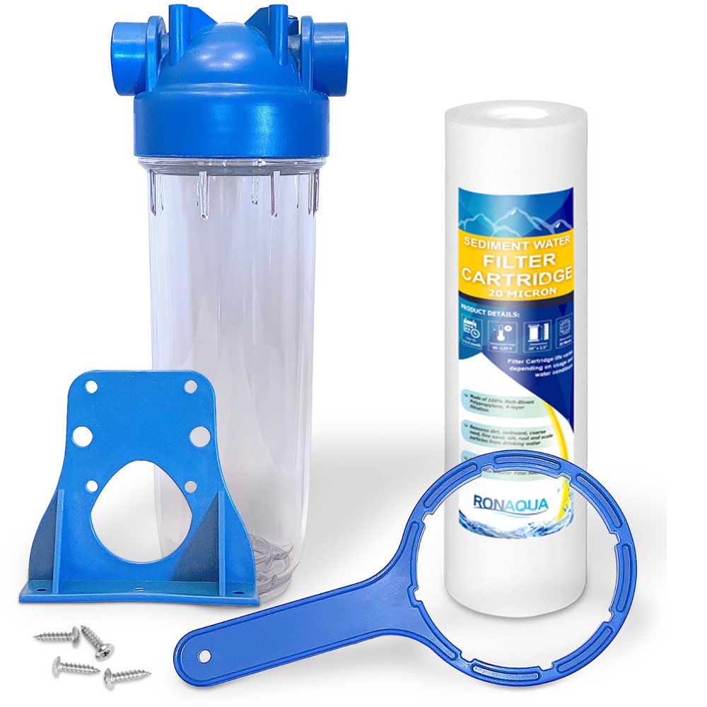 10" Clear Standard Whole House Water Filter System  20 Micron Sediment Filter