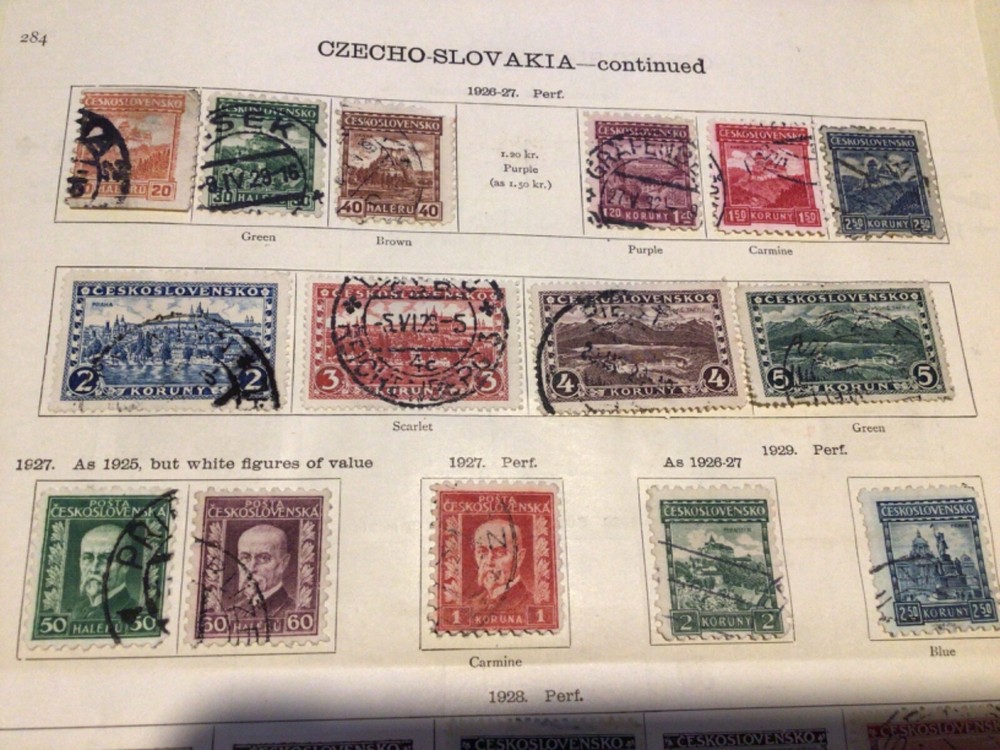 Czechoslovakia stamps on folded page A11794