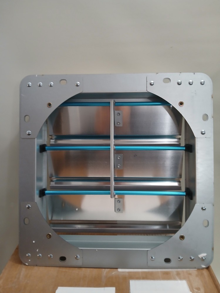 14-Inch Square Aluminum Automatic Gravity Shutter Louver Vent Silver 2 Pack